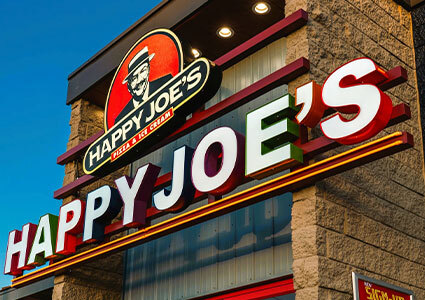 Exterior of happy joes restaurant