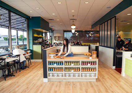 Inside a Polly's Pies outlet