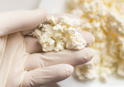 examining cottage cheese