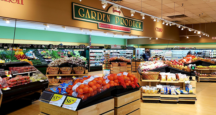 Garden produce in supermarket